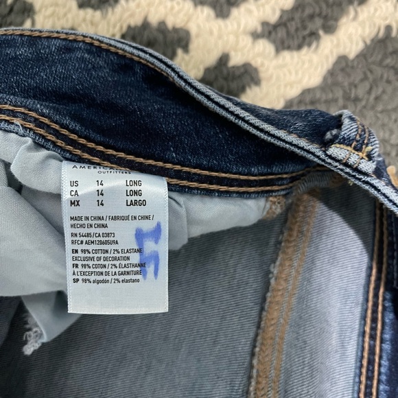 womens american eagle outfitters size 14 long kick boot super stretch jeans - Picture 3 of 11